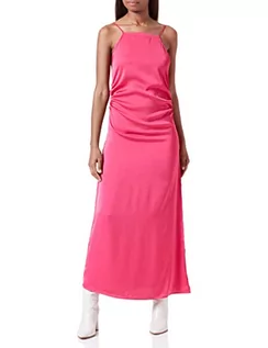 Sukienki - Vila Sukienka damska VIRAVENNA Singlet Slit Maxi Dress/BR/DC, Pink Yarrow, 38, różowy, 38 - grafika 1