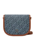 Torebki damskie - Tommy Hilfiger Torebka Th Monoplay Leather Saddle Bag AW0AW17414 Granatowy - miniaturka - grafika 1