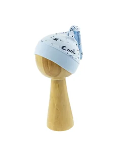 Niemowlęca czapka chustka w granatowe plamki niebieskie Nicol,r.56/62 - Czapki damskie - miniaturka - grafika 1