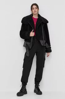 Kurtki damskie - Karl Lagerfeld Lagerfeld Lagerfeld kurtka damska kolor czarny przejściowa oversize - grafika 1