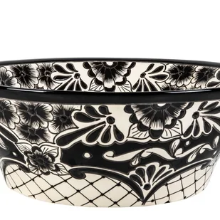 Meksykańska ceramiczna umywalka nablatowa z reliefem Serena Prima – okrągła umywalka łazienkowa 42,5 x 15 cm Umywalka z motywami Talavera - Umywalki Meksykańska ceramiczna umywalka nablatowa z reliefem Serena Prima – okrągła umywalka łazienkowa 42,5 x 15 cm Umywalka z motywami Talavera - Umywalki - miniaturka - grafika 1