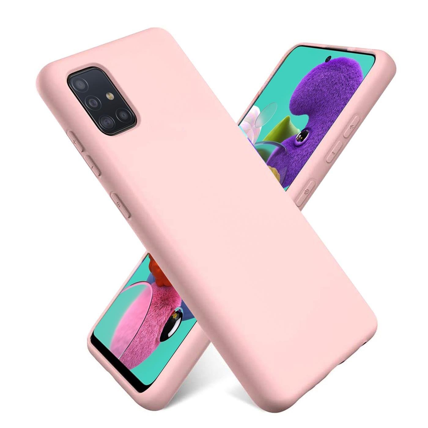 Etui na telefon Samsung Galaxy A71 silikonowo-żelowe etui ochronne na telefon komórkowy, różowe