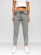 Spodnie damskie - Szare spodnie jeansowe damskie Denley Y984 - miniaturka - grafika 1