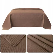 Koce - NARZUTA kapa pled 200x220 PIKOWANA tłoczona MIKROFIBRA Federico BRĄZOWA - miniaturka - grafika 1