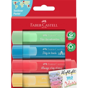 FABER CASTELL Zakreślacz 4kol pastelowe Faber Castell FC254625 - Zakreślacze - miniaturka - grafika 1