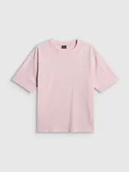 Koszulki i topy damskie - 4F T-shirt loose z nadrukiem damski - różowy XS - miniaturka - grafika 1