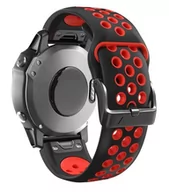 Akcesoria do smartwatchy - Opaska Pasek Bransoleta Dotsband Garmin Fenix 5/5+/6/6 Pro/7 Czarno-Czerwona - miniaturka - grafika 1