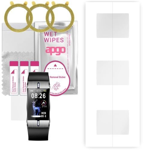 3x folia ochronna hydrożelowa do Maxcom FW34 - apgo Smartwatch Hydrogel Protection Ochrona na ekran smartwatcha