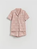 Piżamy dla dziewczynek - Reserved - Dwuczęściowa piżama we wzory - brudny róż - miniaturka - grafika 1