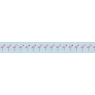 Dekoratorstwo - Flamingi z taśmy Washi na zielonym tle wody Taśmy Washi to drukowane taśmy samoprzylepne wykonane z japońskiego papieru ryżowego. Te - miniaturka - grafika 1