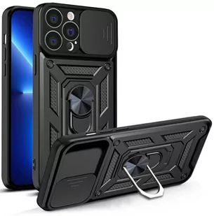 Hurtel Hybrid Armor Camshield etui iPhone 13 Pro Max pancerny pokrowiec z osłoną na aparat czarne - Etui i futerały do telefonów - miniaturka - grafika 1