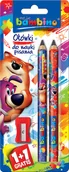 Ołówki - St.Majewski Bambino ołówek do nauki pisania 2 szt + temperówka - miniaturka - grafika 1