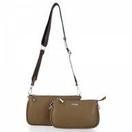 Torebki damskie - Torebka damska listonoszka David Jones Khaki - miniaturka - grafika 1