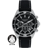 Zegarki męskie - Pacific Poseidon SMPA-2004-01 czarny męski zegarek chronograf 200M - miniaturka - grafika 1
