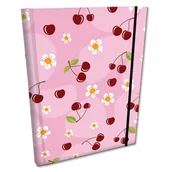 Notesy i bloczki - Notes B6 Kratka Z Gumką Soft Touch Wisienki W Różu - miniaturka - grafika 1