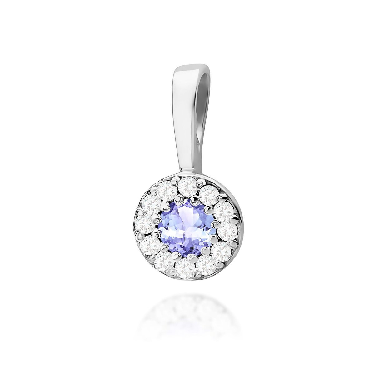 Złota zawieszka / wisiorek Tanzanit 0,15ct białe złoto pr. 585