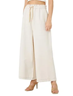 Koton Damskie spodnie jeansowe z elastyczną talią z szerokimi nogawkami - Sandra Jean, Off White (001), 42 - Spodnie damskie - miniaturka - grafika 1