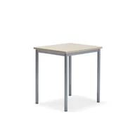 Meble do szkół i przedszkoli - Biurko SONITUS PLUS, 700x600x760 mm, HPL popielaty, redukcja hałasu, szary aluminium - miniaturka - grafika 1