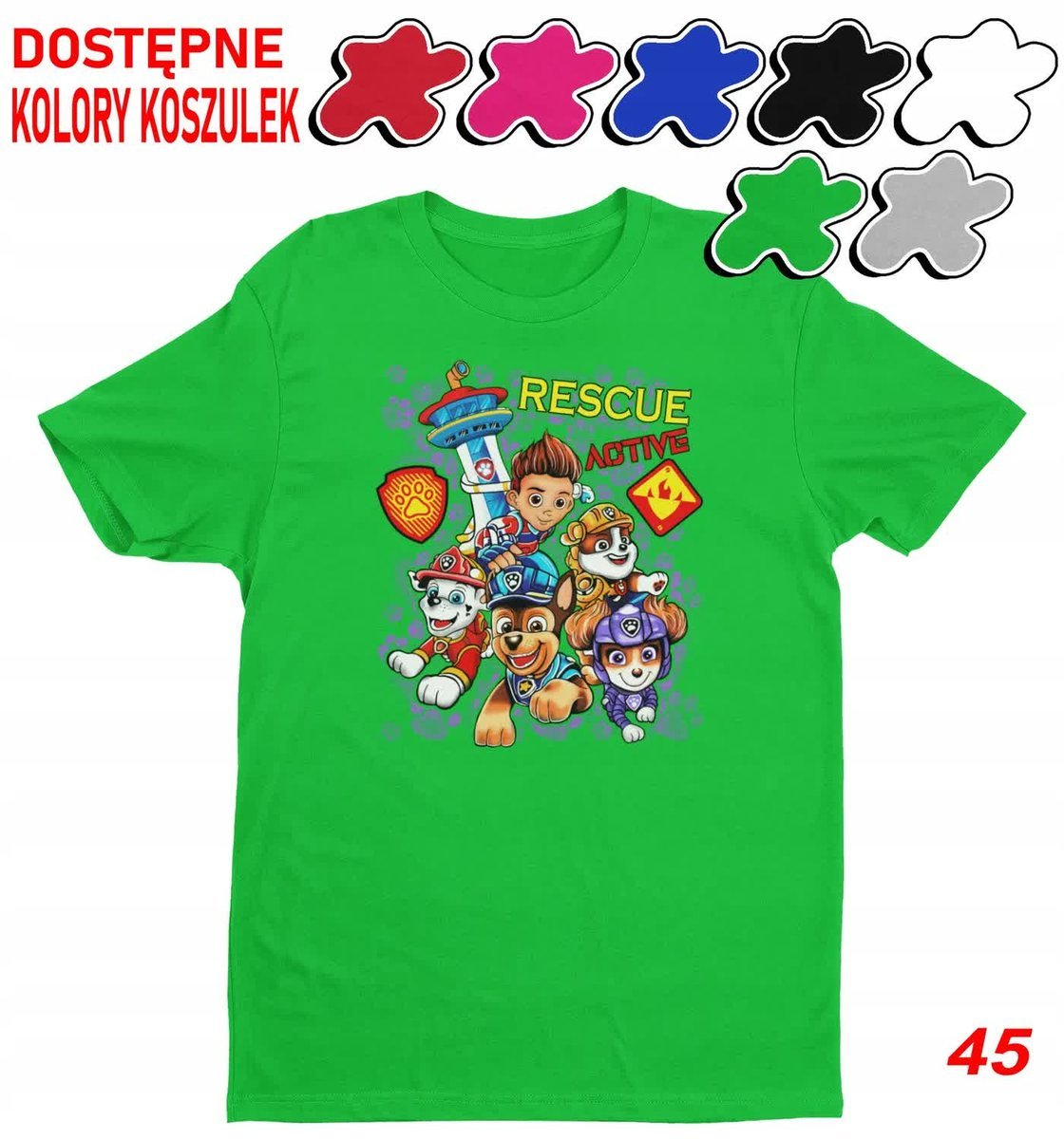 Dziecięca Koszulka Z Nadrukiem Psi Patrol Duży Wybór -M 134-140