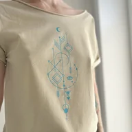 Koszule damskie - Turkusowy alchemik Piasek pustyni Oversize - miniaturka - grafika 1