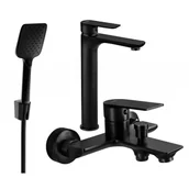 Baterie umywalkowe - Mexen Alfa R62 zestaw wannowy, czarny - miniaturka - grafika 1