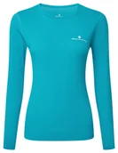 Bielizna sportowa męska - RONHILL Koszulka biegowa z długim rękawem damska CORE L/S TEE azure/bright white - miniaturka - grafika 1