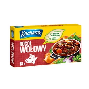 Kucharek Rosół wołowy w kostce 18 x 10 g - Buliony i przyprawy w kostkach - miniaturka - grafika 1