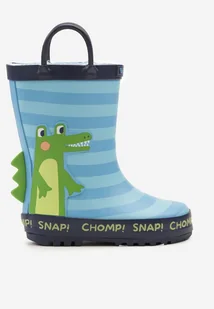 Niebiesko-Granatowe Kalosze ze Wzorem Krokodyla Erisadie - Kalosze damskie - miniaturka - grafika 1