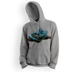 Bluza dziecięca z kapturem wąż pyton niebieski-140 - Bluzy dla dziewczynek - miniaturka - grafika 1