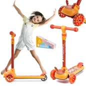 Hulajnogi - Hulajnoga trójkołowa balansowa koła LED pomarańczowa - miniaturka - grafika 1