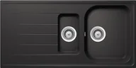 Zlewozmywaki - SCHOCK Zlewozmywak kuchenny Lithos 1 + ½ wanna z ociekaczem, odwracalna wanna, materiał Cristalite®, absolutna czerń, 1000 x 500 mm - miniaturka - grafika 1