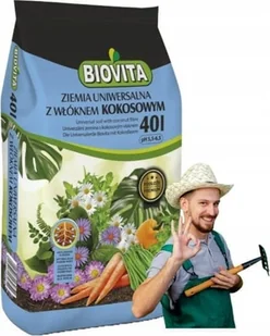 Ziemia uniwersalna z włóknem kokosowym 40L Naturalne podłoże - Ziemia ogrodowa - miniaturka - grafika 1