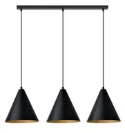 Lampy sufitowe - Potrójna czarno-złota lampa wisząca nad stół - D122 T6-G30 - miniaturka - grafika 1