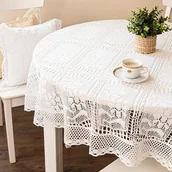 Obrusy i serwetki - INESS Obrus ażurowy, fi 130cm, kolor biały - miniaturka - grafika 1