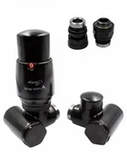 Zawory i kraniki - Zawór termostatyczny do grzałki INTEGRA czarny mat lewy GZ1/2 - miniaturka - grafika 1