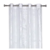 Firany - Firana z kółkami Vanua 140 x 260 cm biała/srebrna - miniaturka - grafika 1