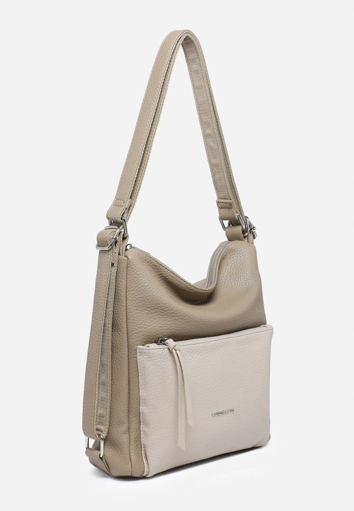 Damska Torebka Shopper 2w1 Plecak LUIGISANTO Ciemny Beż