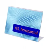 Systemy ekspozycyjne i znaki informacyjne - Stojak na menu na stół, typ L, A6 do szerokości, opakowanie 5 szt. - miniaturka - grafika 1