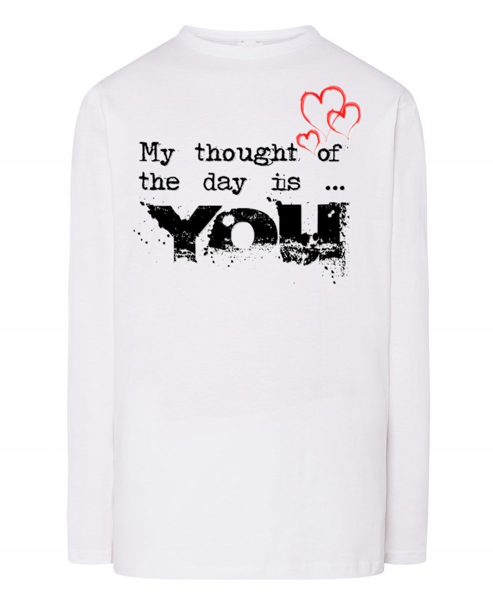Walentynki Longsleeve nadruk Myślę o Tobie r.4XL
