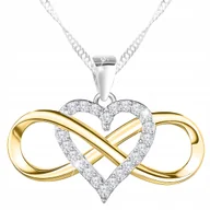 Naszyjniki - Naszyjnik Srebrny 925 Serce z Nieskończonością 585 Serduszko Wieczna Miłość - miniaturka - grafika 1