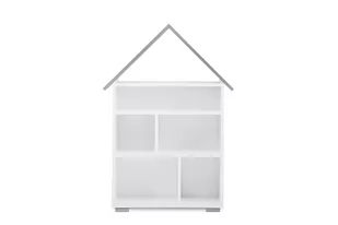 Regał PABIS biały/szary / 82,5x117x30 / płyta wiórowa - Regały - miniaturka - grafika 1