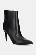 Botki damskie - Guess botki skórzane SLINKS damskie kolor czarny na szpilce FLFSLI LEA10 - miniaturka - grafika 1
