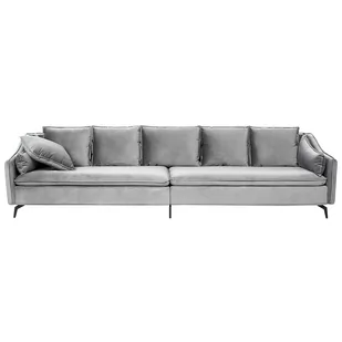 Sofa welurowa jasnoszara AURE - Sofy i kanapy - miniaturka - grafika 1