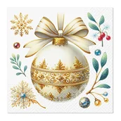Zabawki kreatywne - Eleganckie SERWETKI świąteczne Bombka 33x33cm 20szt - miniaturka - grafika 1