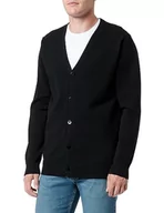 Swetry męskie - MOZZAAR Męski kardigan 25030290, czarny, XL, czarny, XL - miniaturka - grafika 1