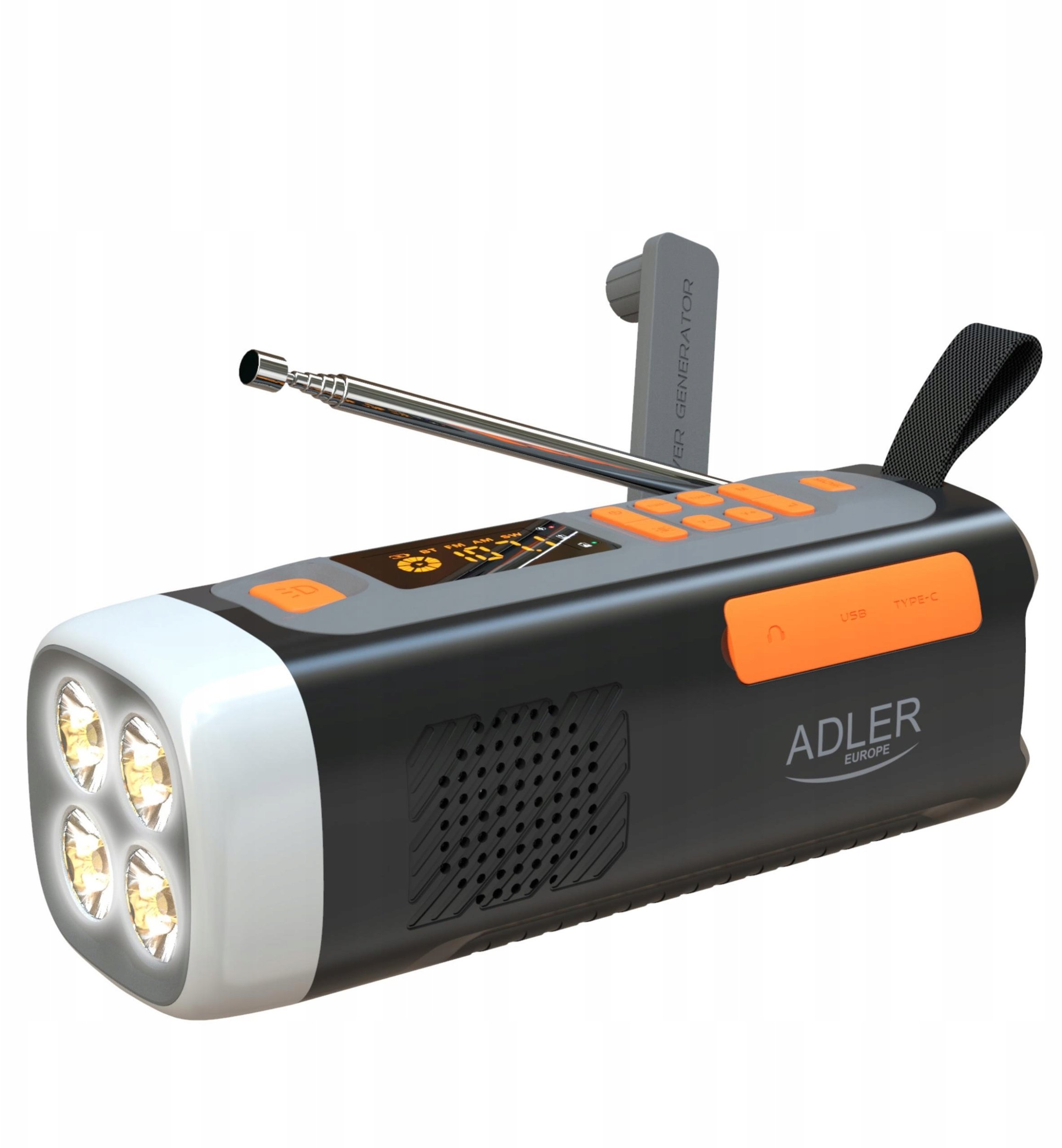 Adler AD 1920 przenośny radio-latarka z funkcją dynamo AD 1920