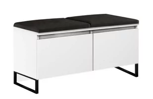 Agat  Sławomir Grzybek, Szafka na Buty z Siedziskiem, Biało-Czarne, 61x100x37 cm - Szafki na buty - miniaturka - grafika 1