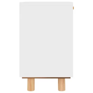 Lumarko Szafka nocna, biała, lite drewno sosnowe i naturalny rattan - Szafki nocne - miniaturka - grafika 7