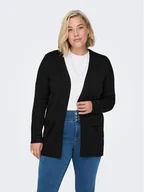 Swetry damskie - ONLY Carmakoma Kardigan 15219653 Czarny Regular Fit - miniaturka - grafika 1