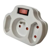 Przedłużacze i rozgałęźniki - Rozgałęźnik 2P+Z + 2 x euro z podświetlanym łącznikiem - miniaturka - grafika 1